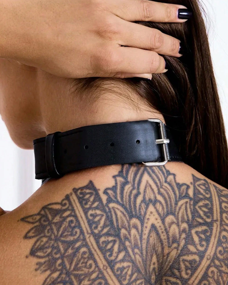 Accesorios de sujetador de tiras de cuero sexy